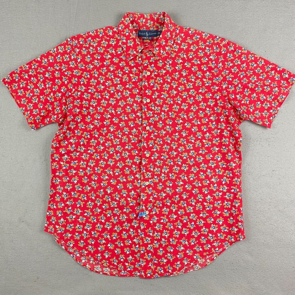 Polo Ralph Lauren mens Mens Shirt‎ L Classic Fit Red Floral Print Button